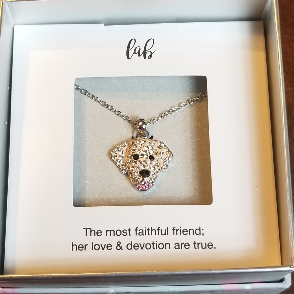 Crystal Dog Pendant Necklace